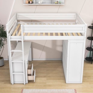 (box 2 of 3) (similar) bed with study desk and wardrobe