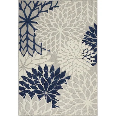 (similar)RosaRio Floral Navy/Ivory/Taupe Indoor / Outdoor Area Rug