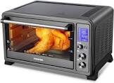TOSHIBA AC25CEW-SS Large 6-Slice Convection Toaster Oven Countertop, 10-In-One with Toast, Pizza and Rotisserie, 1500W, Stainless Steel, Includes 6 Accessories