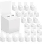 24 Pack Raffle Box Donation Box for Fundraising, Ballot Box Cardboard Box with Slot for Ticket and Removable Header Charity Box for Collecting Business Card Voting Contes, 6 x 6 x 6 Inch 24 Pack White 24 pack