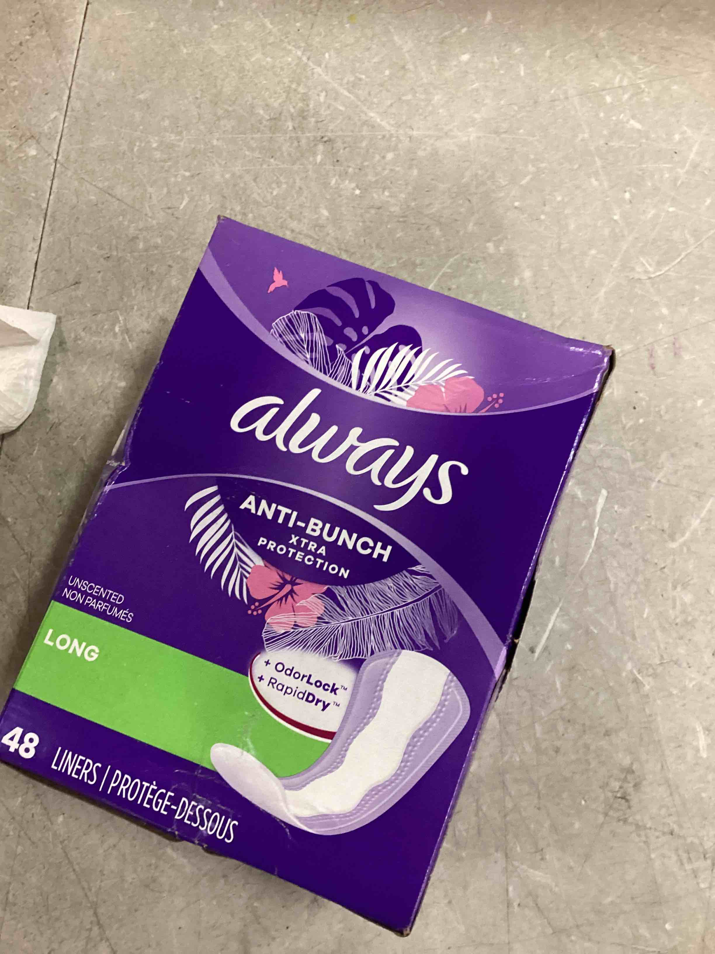 Always Anti-Bunch Xtra Protection Daily Long Liners - Unscented, 48 ct