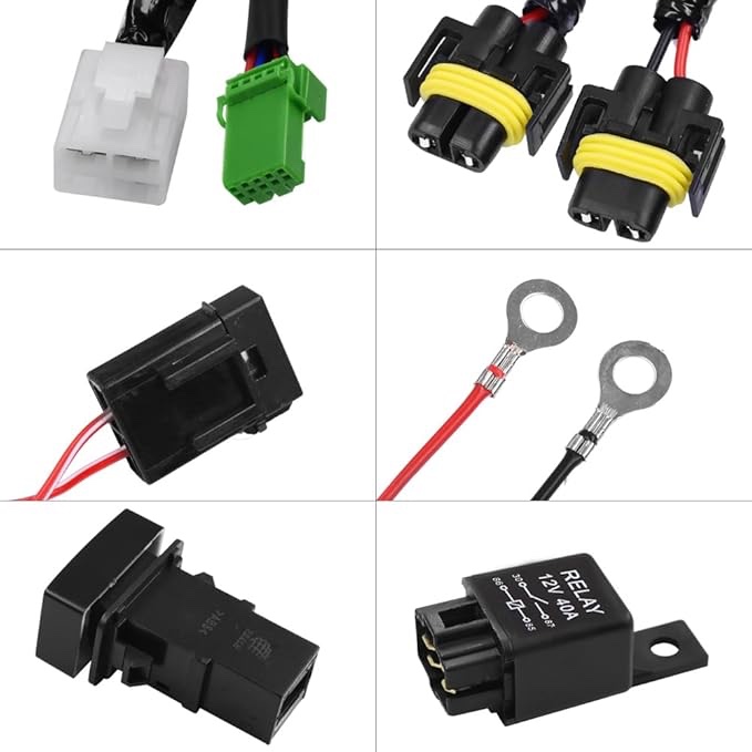 HUIQIAODS H11 880 881 H9 Fog Light Lamp Wiring Harness Socket Wire Connector with 40A Relay & ON/Off Switch Kits Fit for LED Work Lamp Driving Lights Etc