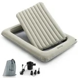 Costway Inflatable Toddler Travel Bed w/ Electric Pump Portable Blow Up Bed for Ki