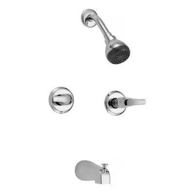 Project Source Rutland Chrome 2-handle Single Function 3-in Round Bathtub and 