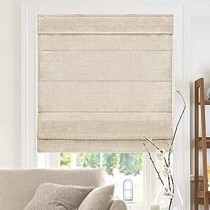 CHICOLOGY - RMBF3564 Cordless Roman Shades Cross-Hatched Modern Fabric Cascade Window Blind Treatment, 35"W X 64"H, Belgian Flax (Privacy & Light Filtering) Belgian Flax (Privacy & Light Filtering) 35"W X 64"H