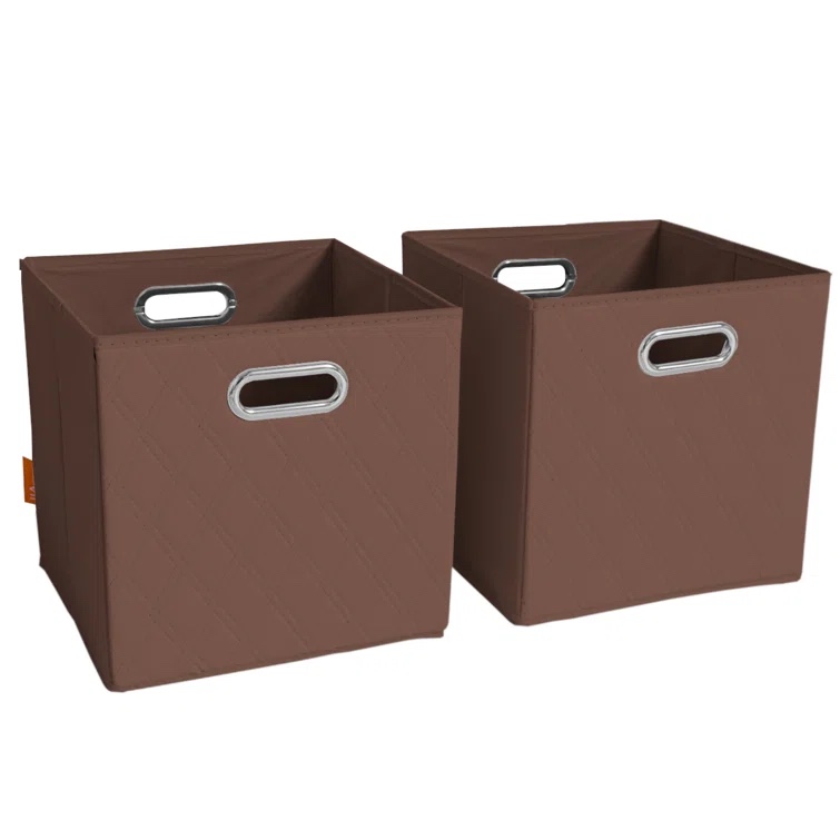 13" H x 13" W x 13" D Jiaessentials Faux Leather Cube or Bin Set (Set of 2)
