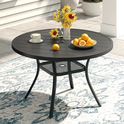 48” table top in black patio 
