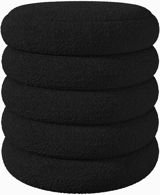 X0049FIPDH JASIWAY Storage Ottoman...orage (Off-White, Round) New