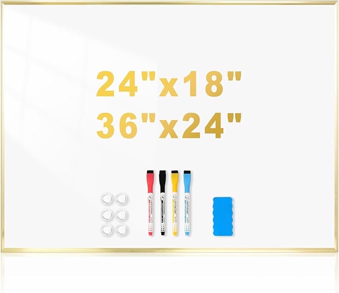 erase able white board gold trim 