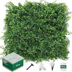 Grooy 20"x20" Artificial Hedge Grass Wall, 8PCS Green Wall Panels, Plant Wall, Greenery Wall Backdrop, UV Protected Privacy Fence Screen, Green Wall Decor for Outdoor Indoor Wedding DÃ©cor