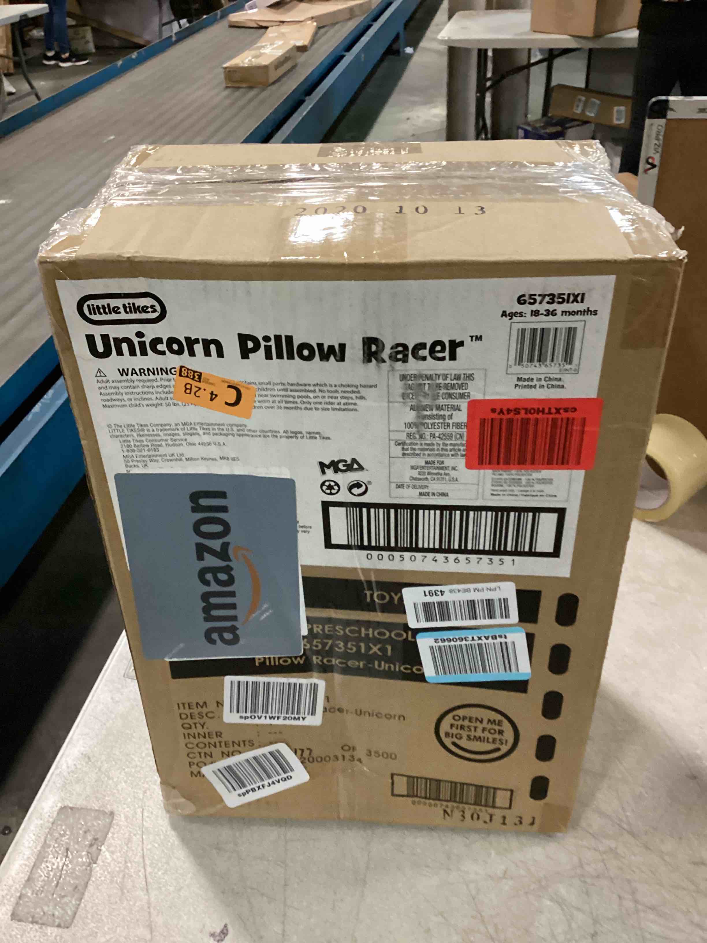 Little Tikes Unicorn Pillow Racer, Soft Plush RideOn Toy for Kids Ages