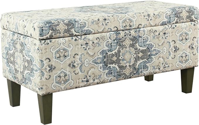 HomePop Storage Bench, Large, Antiqued Blue