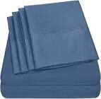 Sweet Home Collection King Size Bed Sheets-6 Piece 1500 Thread Count Fine Bru...Navy Blue 