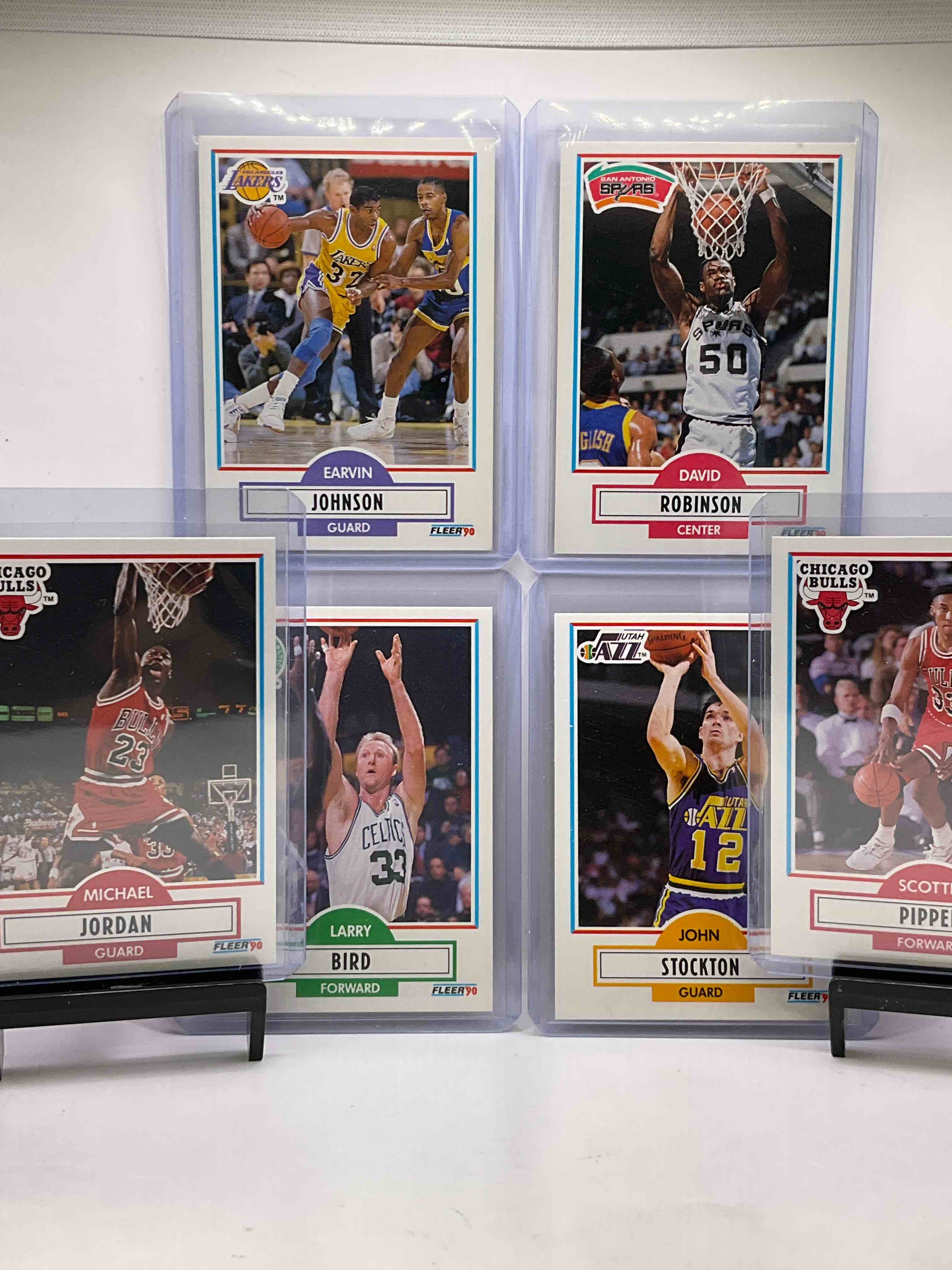 Michael Jordan, Scottie Pippen, Larry Bird, Magic Johnson, David Robinson & More Miscellaneous 1990 Fleer Basketball Cards! Insane 50 Card Lot! All Stars & Champions! Hall Of Famers & MVPS! Wow!
