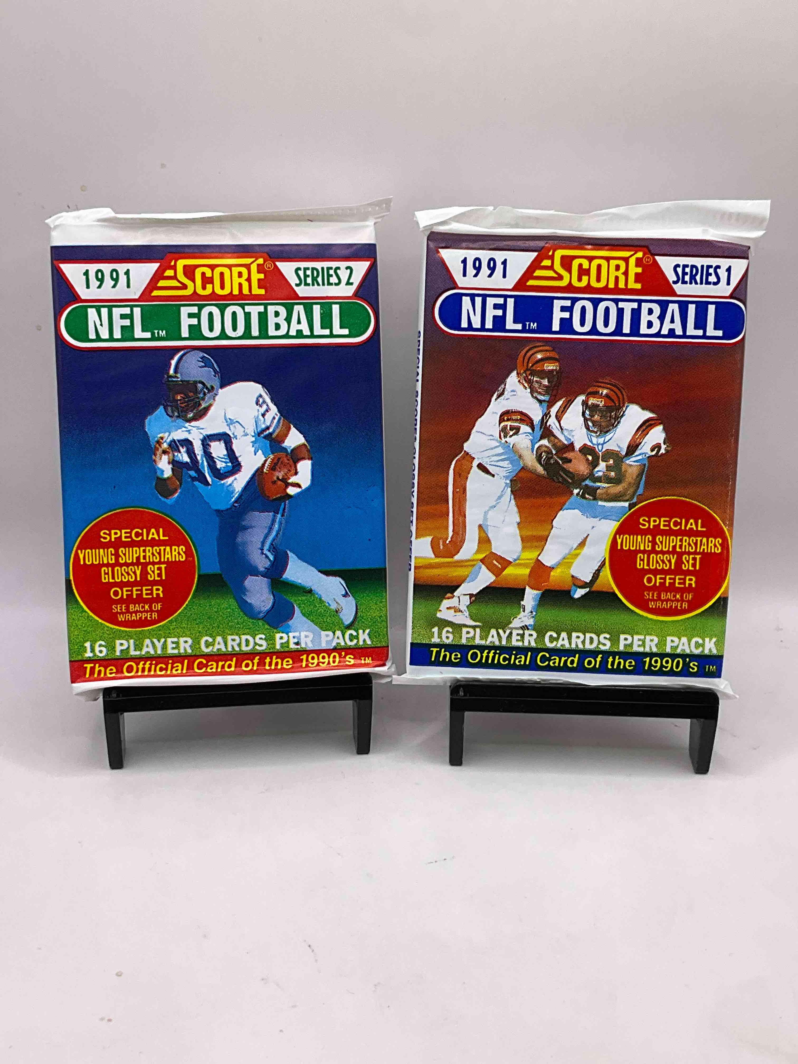 1991 NFL Score Series One & Two Football Sealed Card Pack, Direct From Original Retail Case! These Cards Are Sought After By Collectors For Their Awesome, Nostalgic Look. Search For Brett Favre Rookie, Early Jerry Rice, Early Emmit Smith, Joe Montana & So Much More!