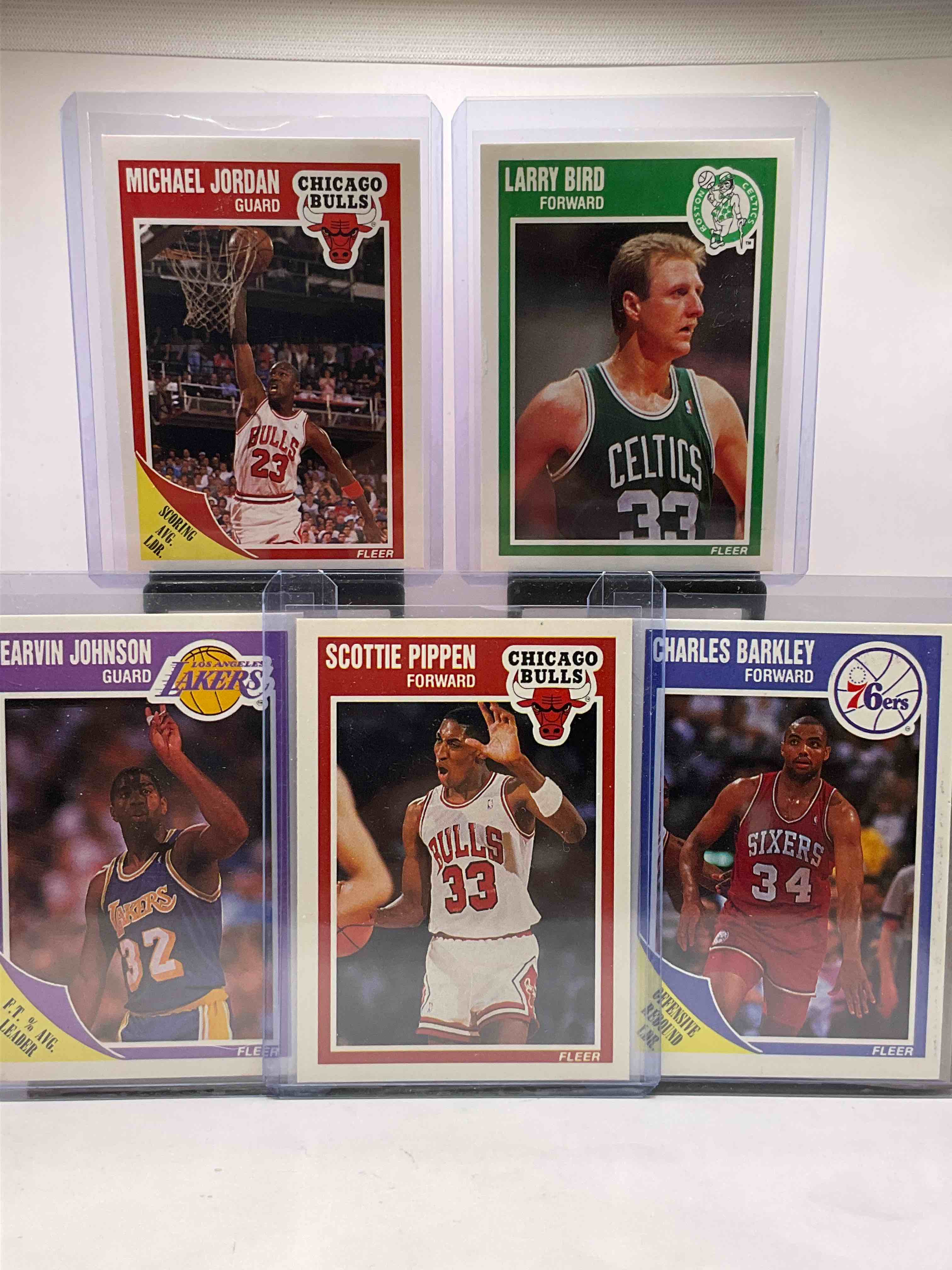 Holy Grail Basketball! 1989 Fleer Basketball Cards! One Of The Most Coveted Michael Jordan, Larry Bird, Magic Johnson, Charles Barkley & Scottie Pippen Cards! Along With Other Nice 1989 Fleer Basketball Cards! Reggie Miller, Isiah Thomas, Karl Malone & So Much More! These Cards Are Super Rare, Only Three Years Off From A Jordan Rookie! Awesome Base Cards Combo! Wow! Mixed With A Variety Of Other Cards, Doesn’t Get Better Than This!