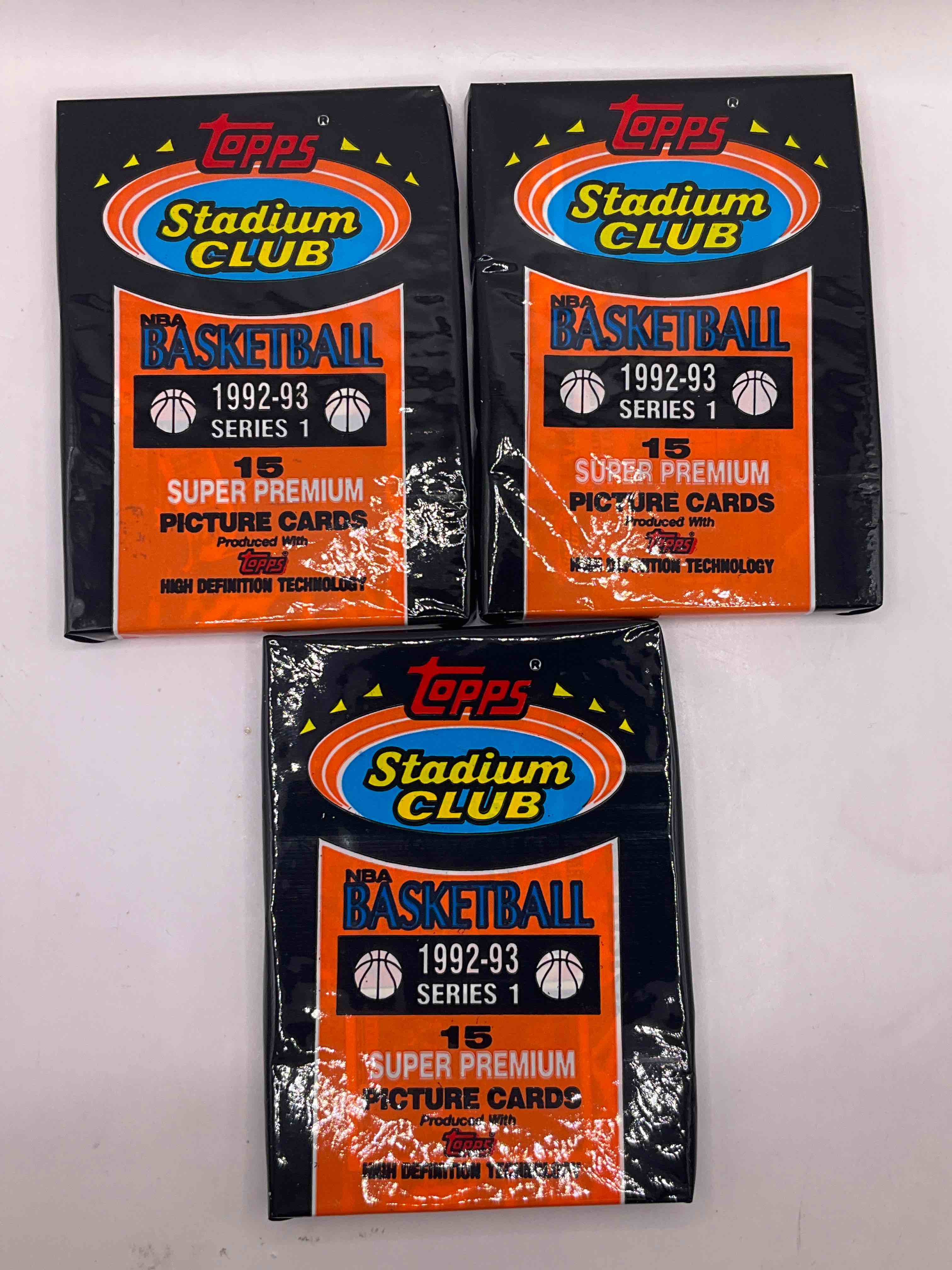 Condition photo showing Good Condition for 1992/93 Michael Jordan? Topps Stadium Club Basketball! Awesome Investment Potential, Topps Premiere Card Line, Stadium Club, NBA Sealed Basketball Card Pack, Direct From Original Sealed Retail Case. Search For Several Valuable Michael Jordan, Shaq O'Neil & Magic Johnson Cards. NBA Basketball Cards From This Era, Especially Premium Cards Such As Topps Stadium Club, Are Drying Up Fast! A Great Sports Card Memorabilia Investment!