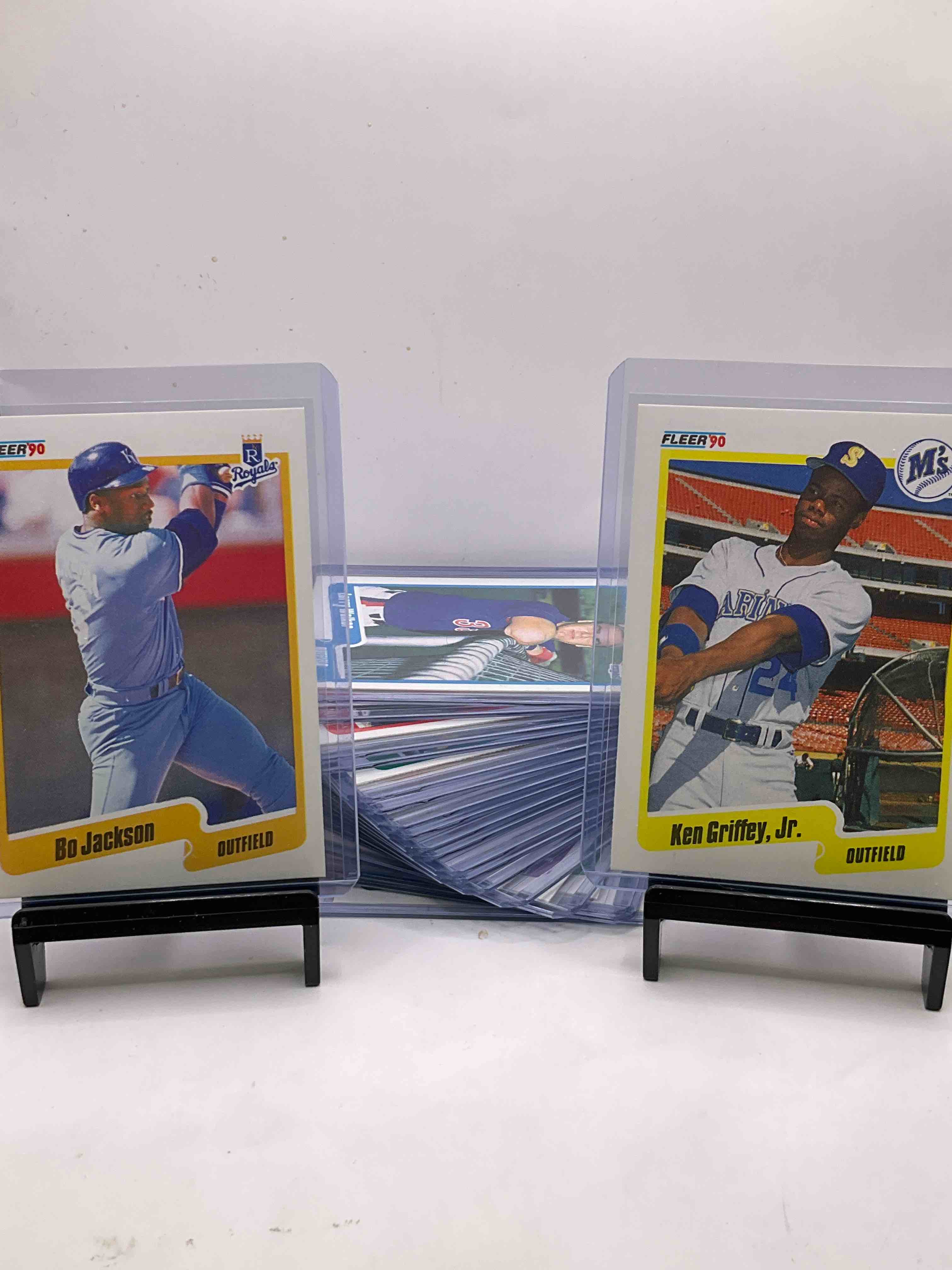 1990 Fleer Baseball Gold! The 20 Most Valuable 1990 Fleer Baseball Cards Freshly Pulled From A Sealed Set Case! Rookie Cards From Sammy Sosa & Larry Walker, Early Cards From Ken Griffey Jr., Deion Sanders & Bo Jackson, Nolan Ryan, Rickey Henderson & Too Many Other Great Cards To List! All Cards Freshly Pulled From Sealed Case And Immediately Sleeved & Loaded In Protective Cases! Own Some Awesome 1990 Sports Memorabilia With Tons Of Investment Potential!