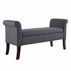 Linon Indie Storage Charcoal Bench