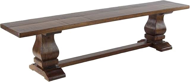 Deco 79 Mango Wood Home Bench Entryway Bench with Parquet Inlay, Bedroom Bench 78" x 15" x 18", Brown incomplete