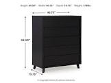 ashley furniture 5 drawer wide chest black