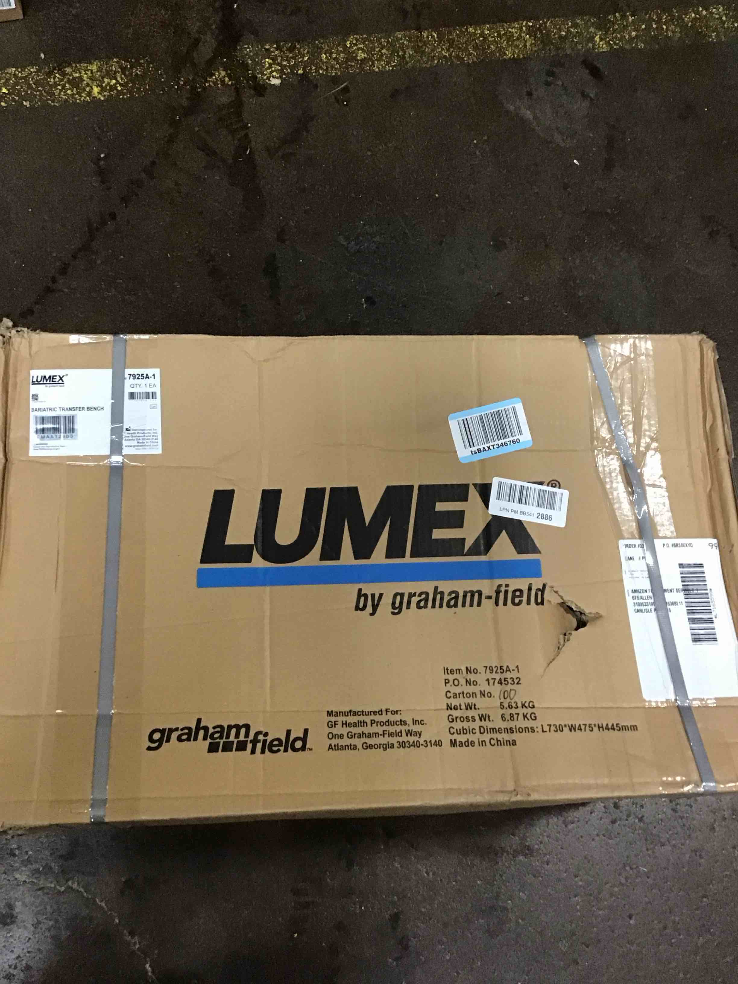 LUMEX by graham-field bariatric transfer bench model 7925A-1 SIMILAR
