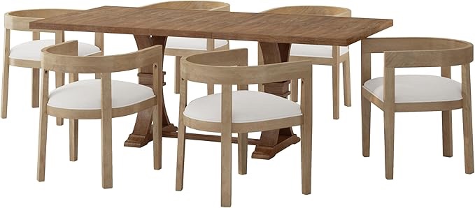 Christopher Knight Home Hudson Dining Set, 22.5 "W x 22.75 "D x 27.5 "H, Light Ash + Beige + Natural Brown