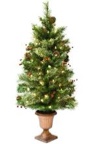 3.5 Pre-Lit Chrismas Tree With Ornaments And Urn Stand 