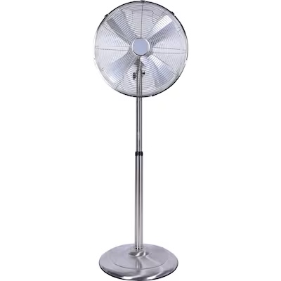 Utilitech 16-in 120-Volt 3-Speed Indoor Nickel Brushed Oscillating Pedestal Fan