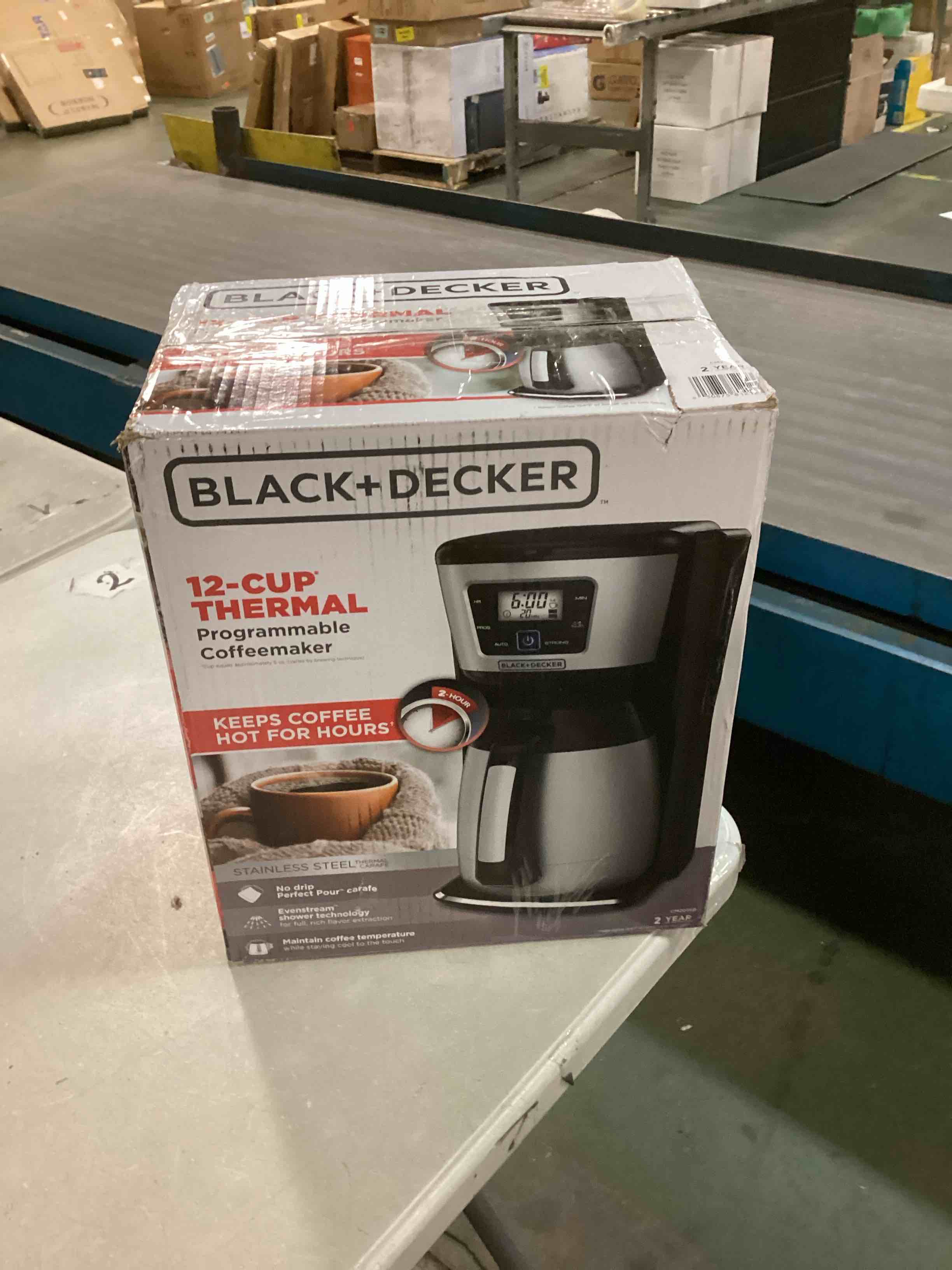 BLACK+DECKER 12Cup Thermal Coffee Maker, CM2035B, Digital Controls, EvenStream Showerhead