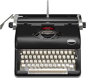 Maplefield Manual Typewriter - Real Vintage Typewriter - Cute Desk Decor for Home and Office - Easy Setup, Great Gift for Writers and Authors - Great for Writers and Authors (Black)