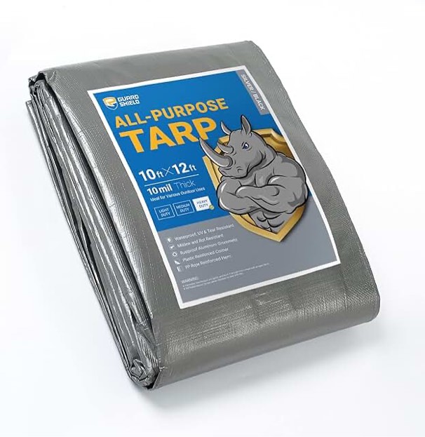 Trademark Supplies Tarp Cover Silver / Black Heavy Duty Thick Material, Waterproof, Great for Tarpaulin Canopy Tent, Boat, RV or Pool Cover!!!