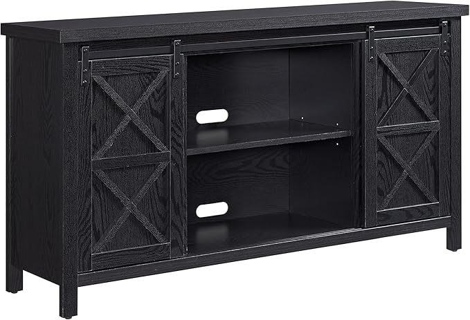 Elmwood Rectangular TV Stand for TV's up to 72” in Black Grain