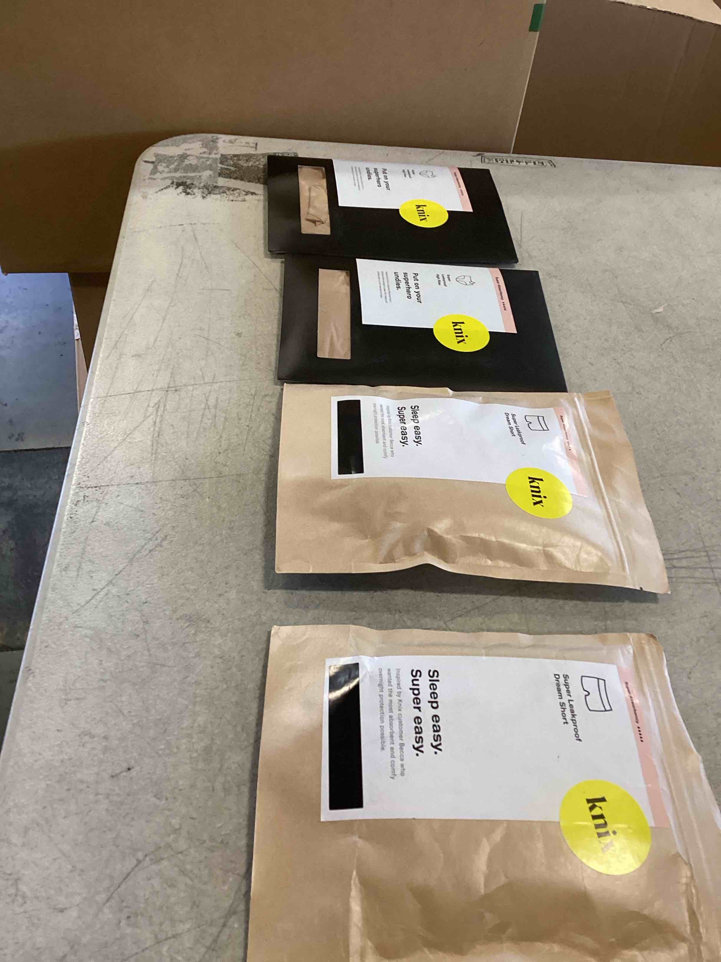 4 assorted Knix includes Super leakproof high rise panties, super leakproof dram shorts size color will vary 