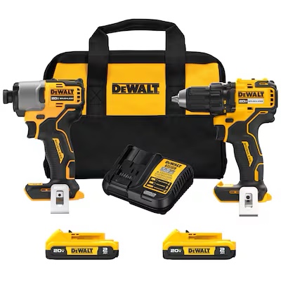 DEWALT 20V MAX 2-Tool Brushless Power Tool Combo Kit with Soft Case (2-Batteries and 