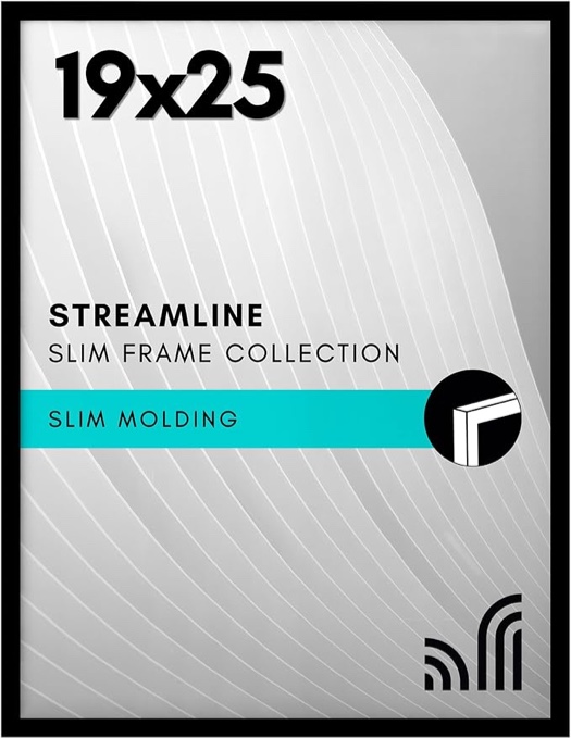 Americanflat 19x25 Poster Frame in Black - Thin Border Photo Frame with Polished Plexiglass - Wall Picture Frame with Hanging Hardware Included for Horizontal or Vertical Display Format