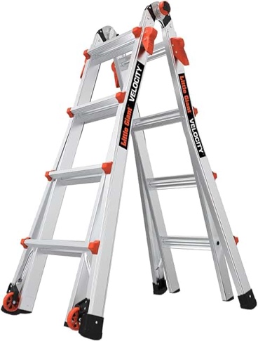 Little Giant Ladders, Velocity with Wheels, M17, 17 Ft, Multi-Position Ladder, Aluminum, Type 1A, 300 lbs Weight Rating, (15417-001)