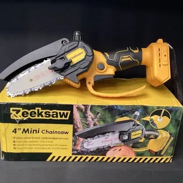 Zeeksaw 4” Mini Chainsaw Battery Included 21v 45 Minute Run Time