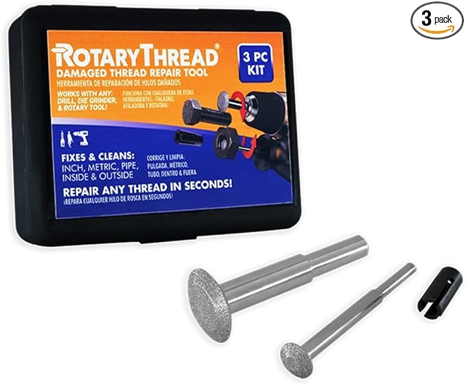 Repair Kits - Faster & Easier to Chase, Restore & Clean Internal or External Threads, All in One Universal Thread Files Set, Inch, Metric, Grooves, Glands, ACME, Buttress Thread