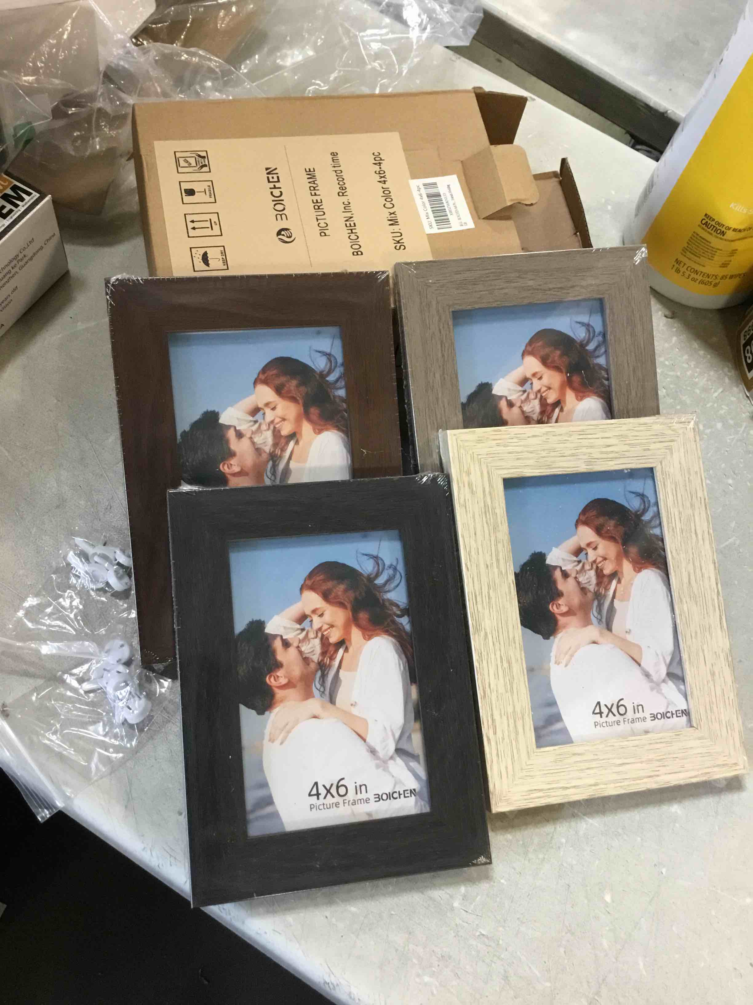 4x6 Picture Frames Bulk Set of 4, Rustic Style Photo Frames with