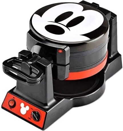 Mickey Mouse waffle maker Disney Mickey Mouse MIC-62 Double Flip Waffle Maker, 8"D x 14"W x 8"H, Black, Red