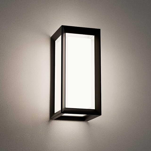 LEDMO Outdoor Wall Lights 1800Lm Modern Outdoor Porch Light 6000K Bright Lighting Black Exterior Light Fixture Waterproof Front Door Light for House,Patio,Garage,Backyard