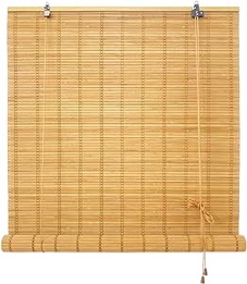 YFZBAMOO Bamboo Blinds, 27" W x 64" H Roman Window Shades for Home Office Hotel, Roll Up Light Filtering Shades, Roller Sun Shade