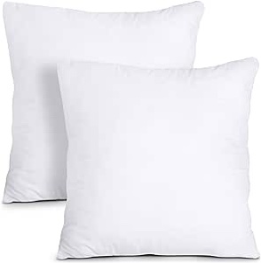 (Incomplete)Utopia Bedding Throw Pillows Insert (Pack of 2, White) - 18 x 18 Inches Bed and Couch Pillows - Indoor Decorative Pillows