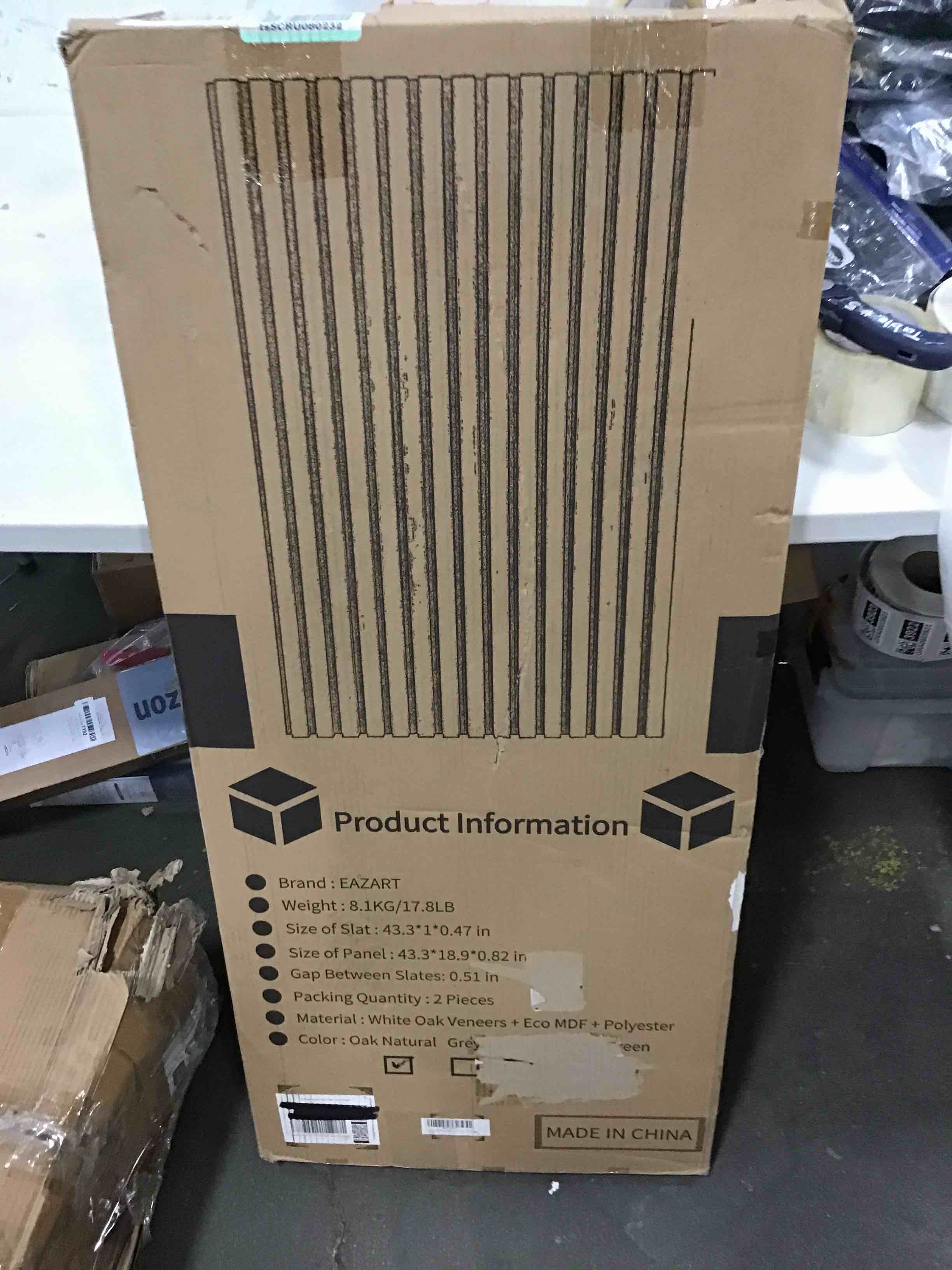 Acoustic Slat Wood Soundproof Wall Panels with Foam 2PCS Nature