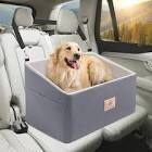Firepaw - Large dog car seat, booster seat for dogs under 55 pounds or 2 small dogs, detachable and washable travel bed with thick cushion and storage pockets