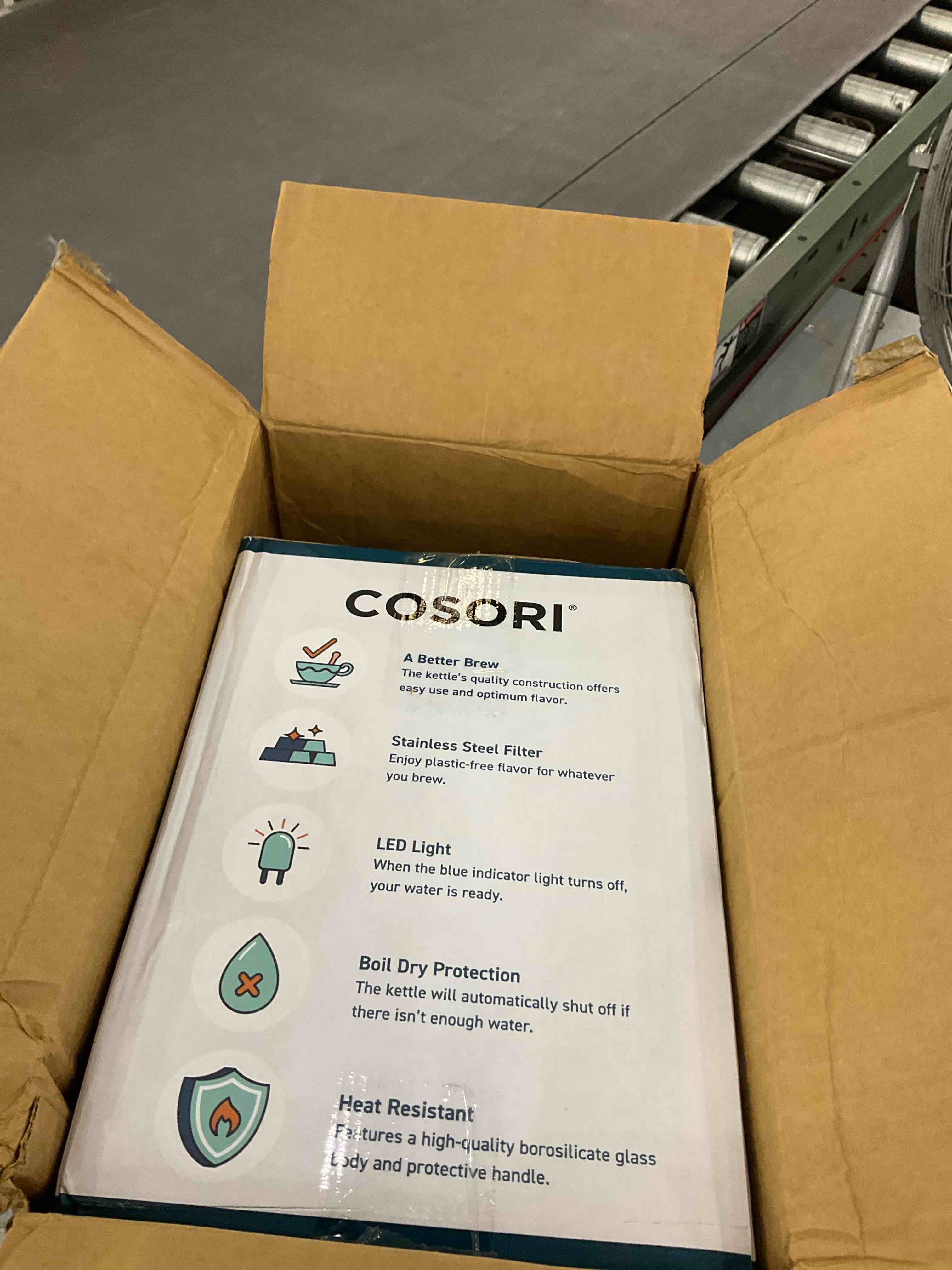 COSORI Electric Kettle, Tea Kettle Pot, 1.7L/1500W, Stainless Steel