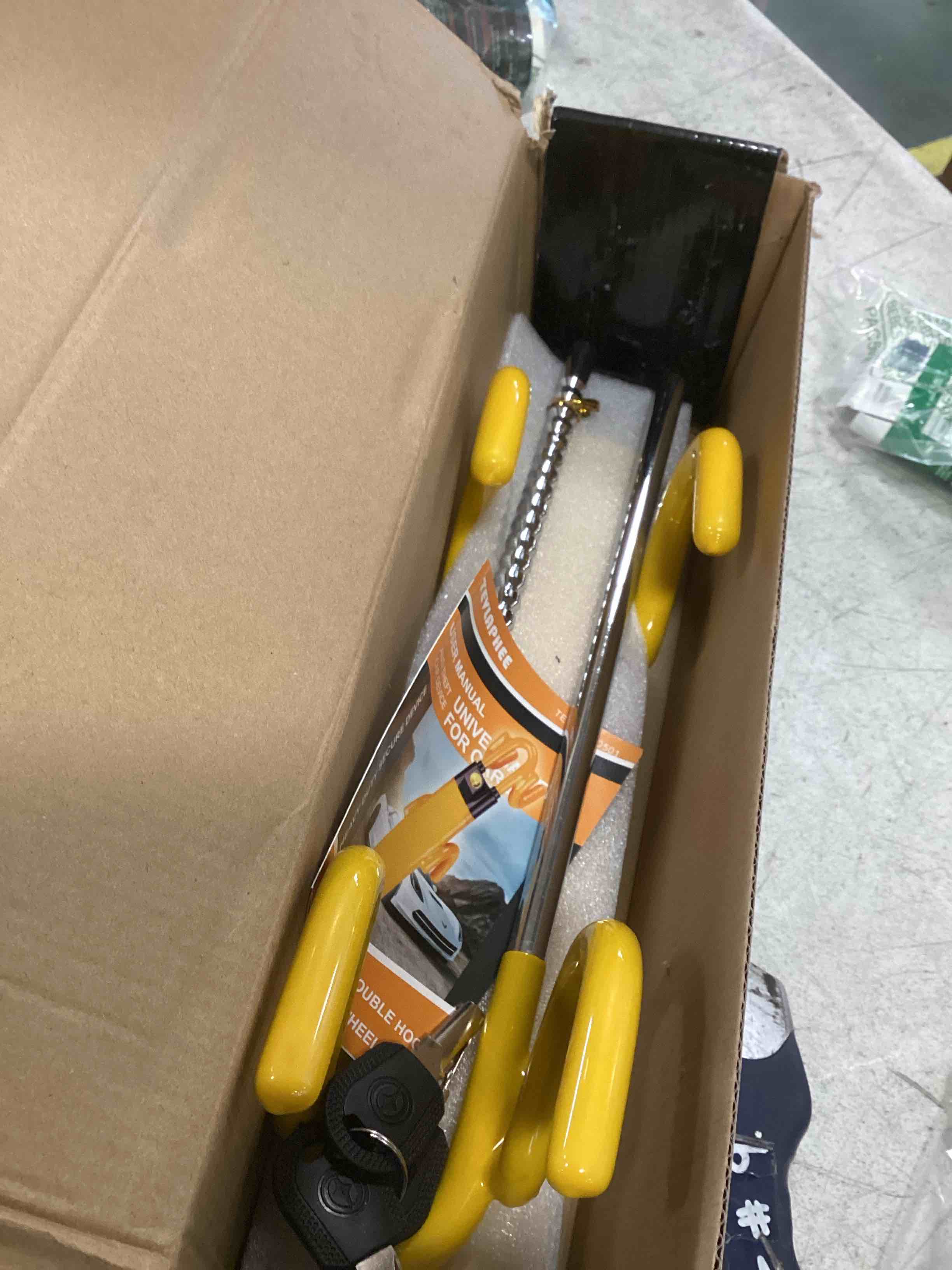 Tevlaphee Steering Wheel Lock Heavy Duty Antitheft Device and Car