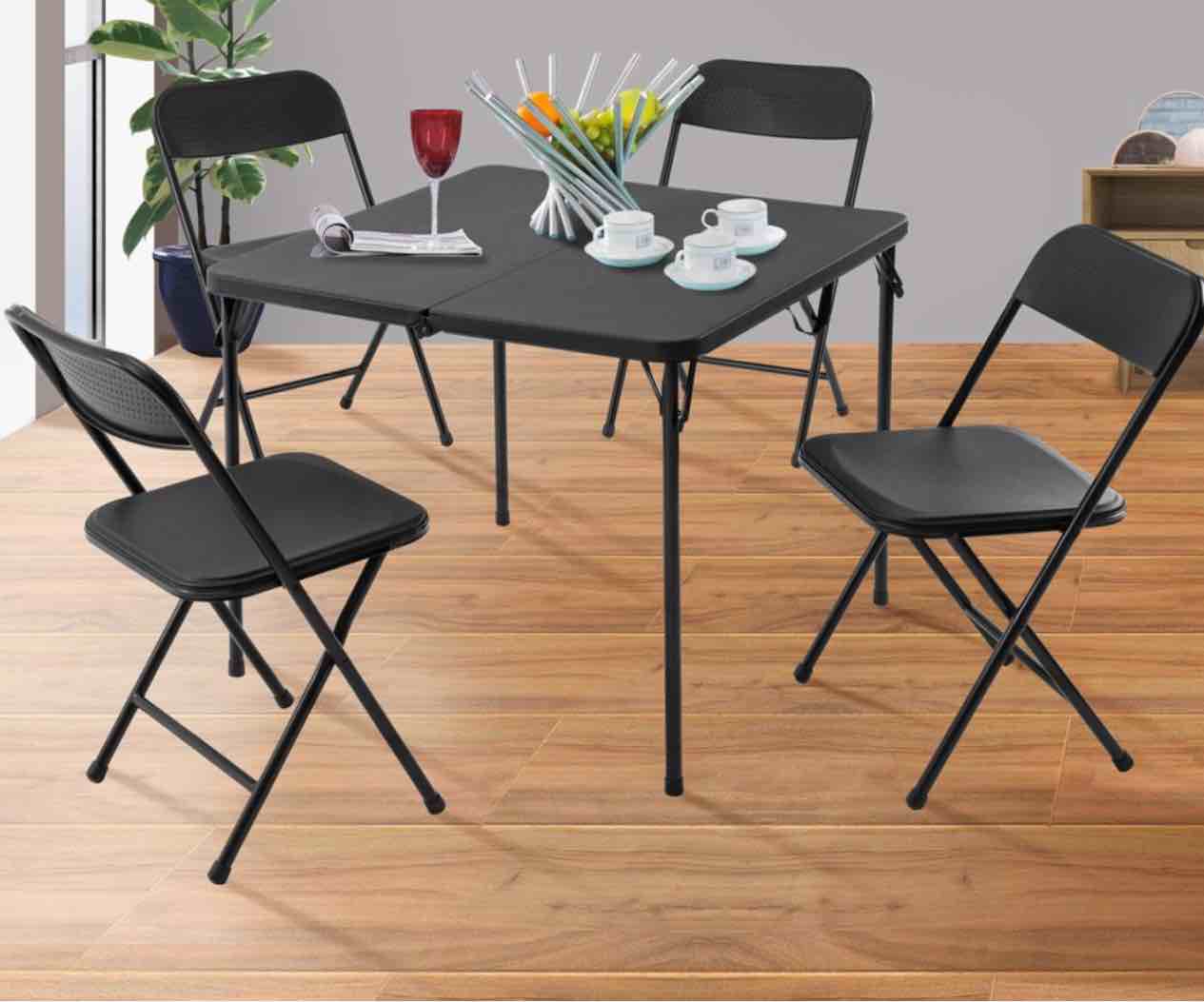 juego de mesa  y cuatro sillas  86.4 mainstays