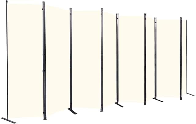 Kokorona 3 Panel Room Divider, 6FT Tall Folding Privacy Screen Wall Dividers, Portable Privacy Screen Freestanding Room Divider for Room Separation, Included - Cover Strips, Black, 102''W x 71''H Black 3-Panel (Bent Feet)